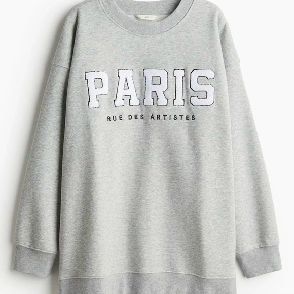 H&M Paris sweatshirt size large, grey with white - Picture 2 of 8